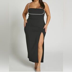 Showpo Sharley Midi Dress-Diamante Detail Pencil Dress Size 12